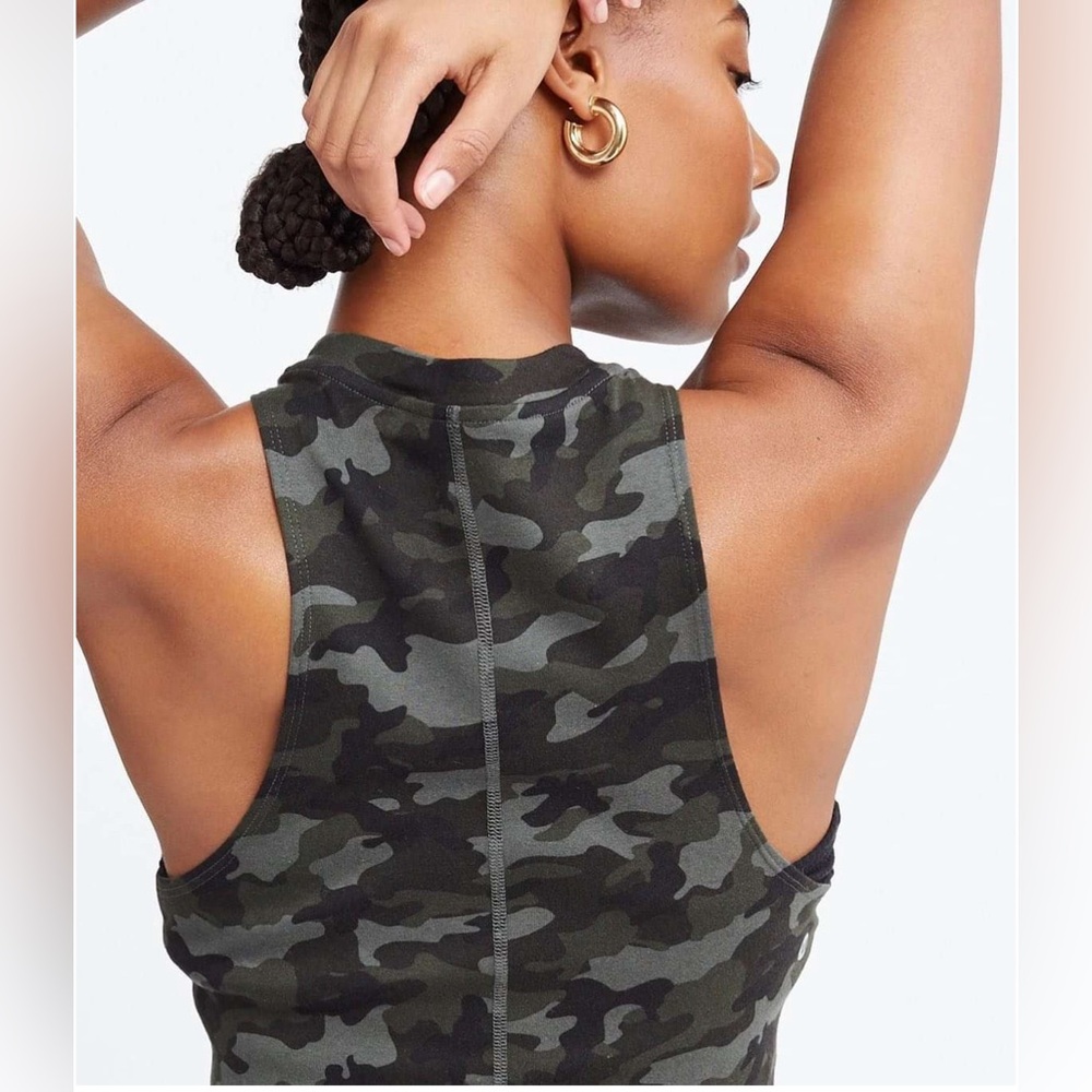 All Access x Bandier Green Camo Muscle Tank Size Small